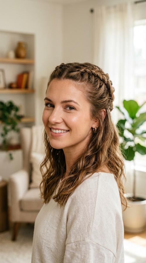 The Double French Braid Pull-Back
