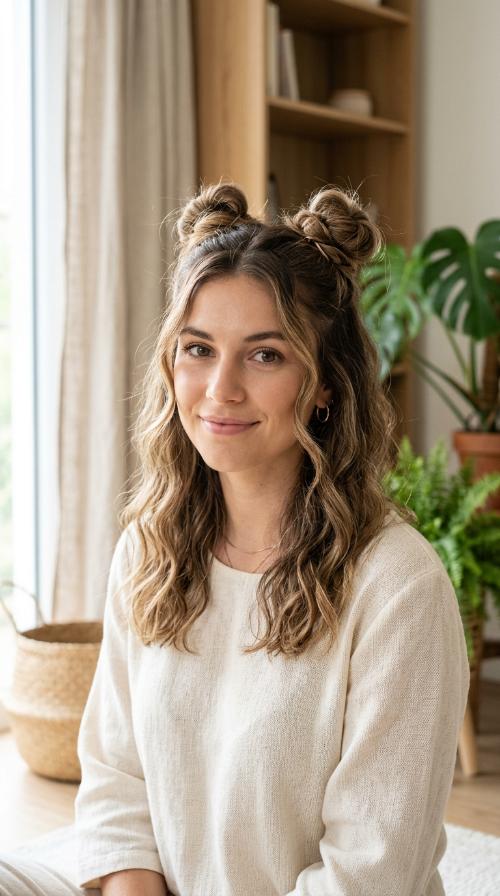 The Double Space Bun Half-Up