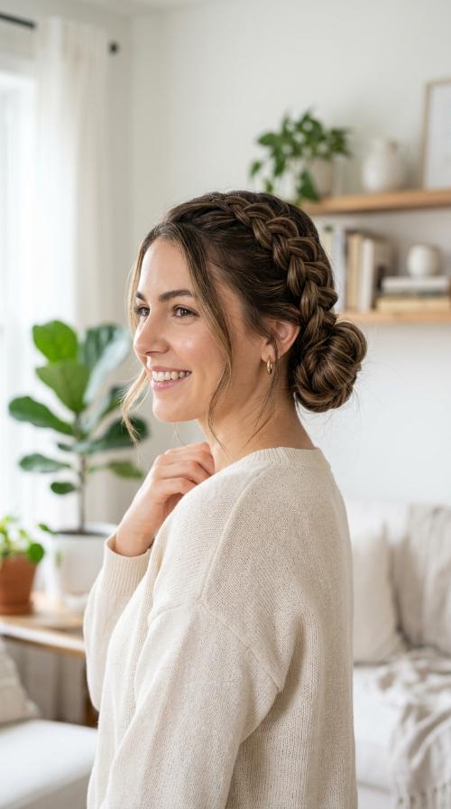 The Dutch Braid Side Bun