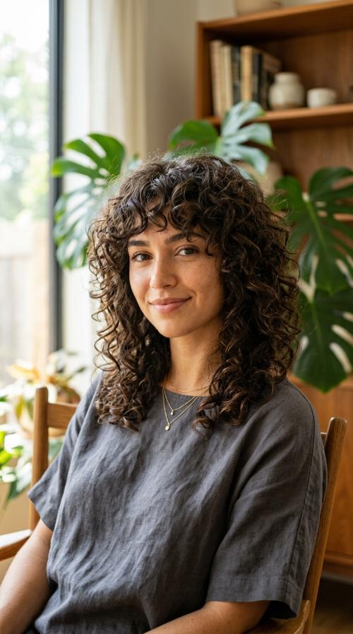 The Edgy Curly Wolf Cut
