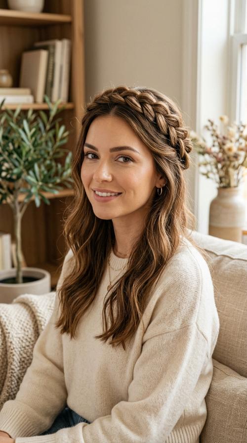 The Half-Up Braided Crown