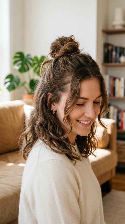 The Half-Up Bun