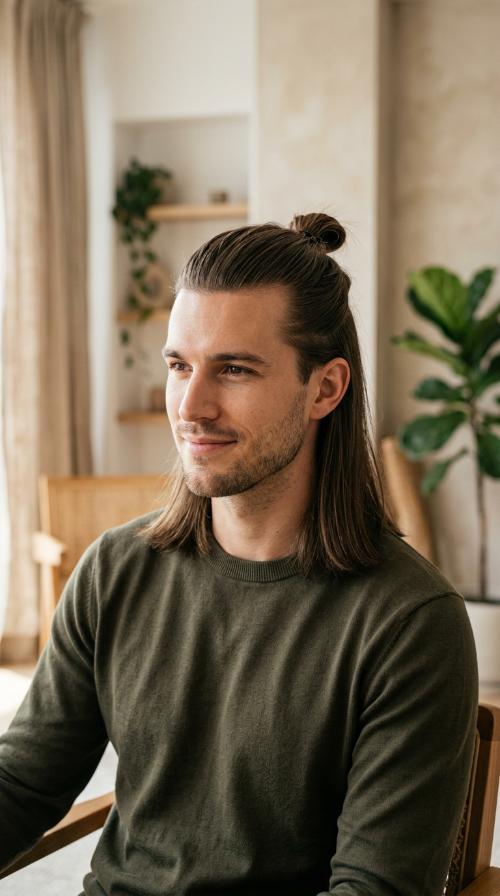 The Half-Up Man Bun