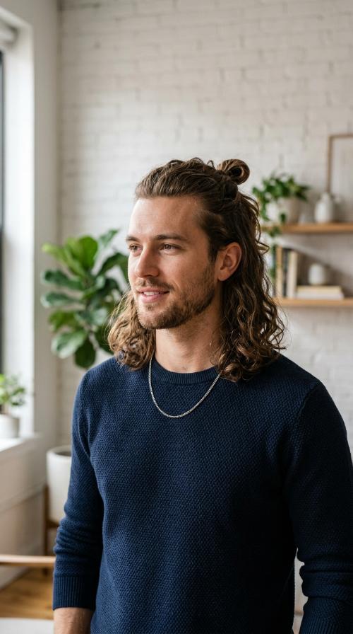 The Half-Up Man Bun