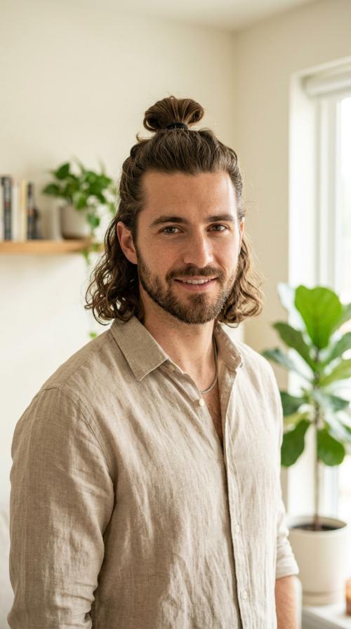 The Half-Up Man Bun