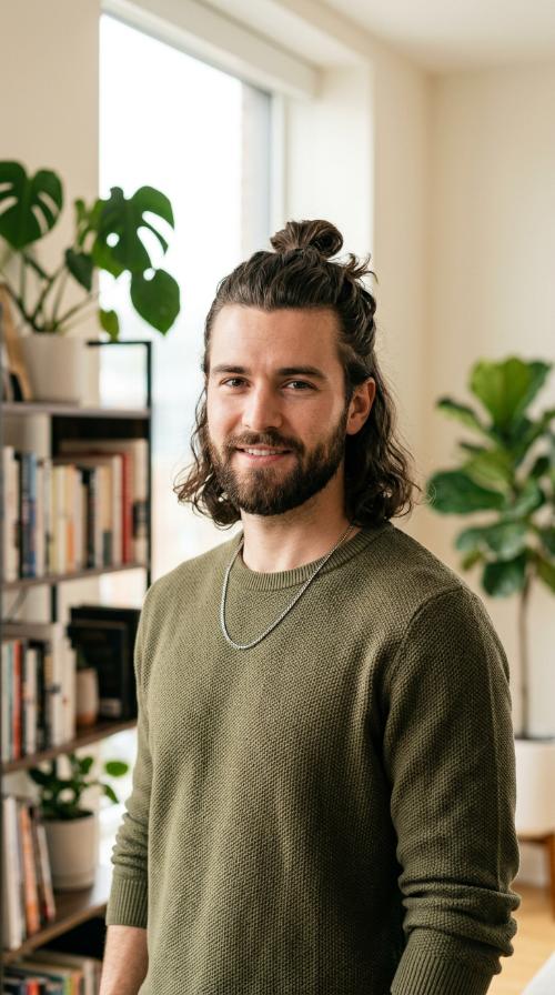 The Half-Up Man Bun