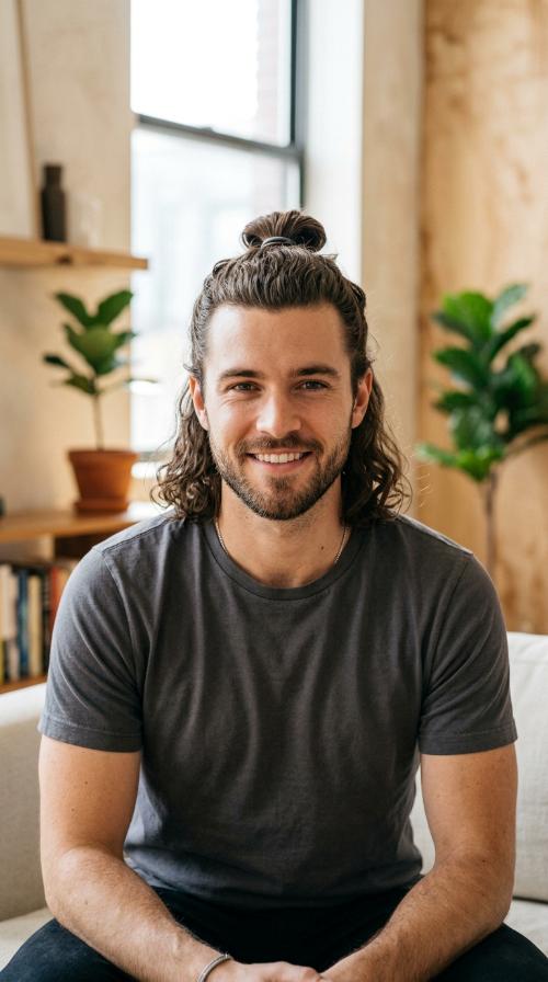 The Half-Up Man Bun
