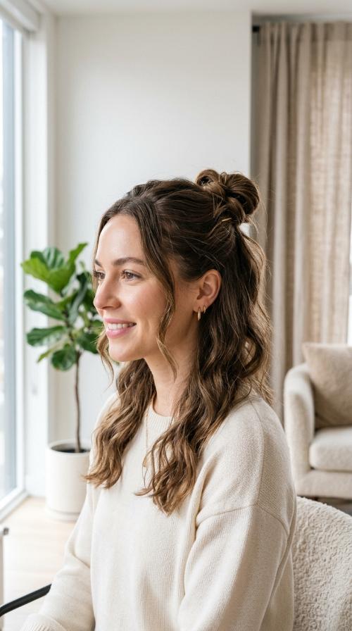 The Knotted Half-Up Style