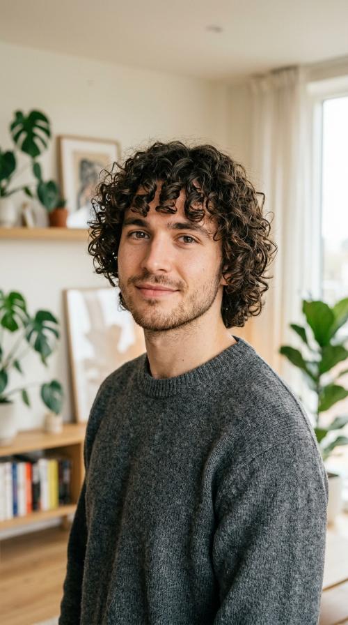 The Layered Curly Fringe
