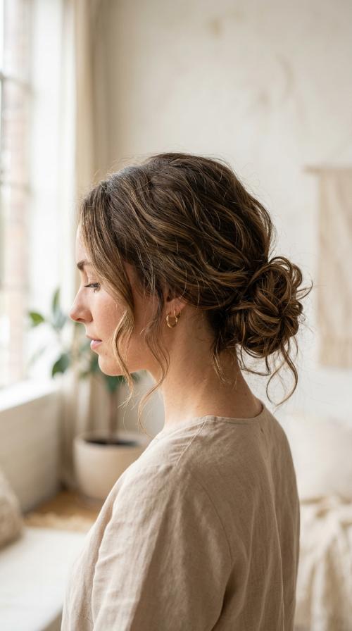 The Low Chignon Messy Bun