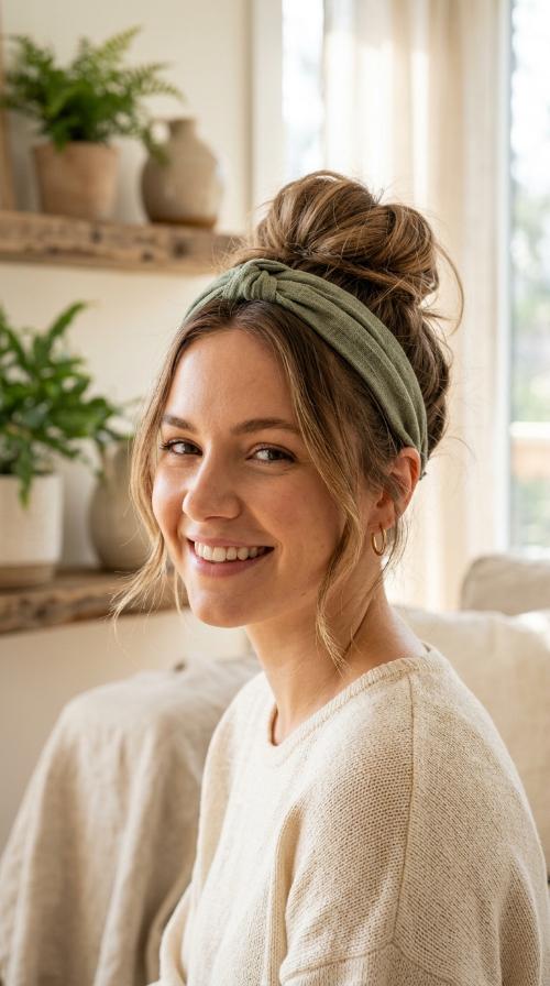 The Messy Bun with a Headband