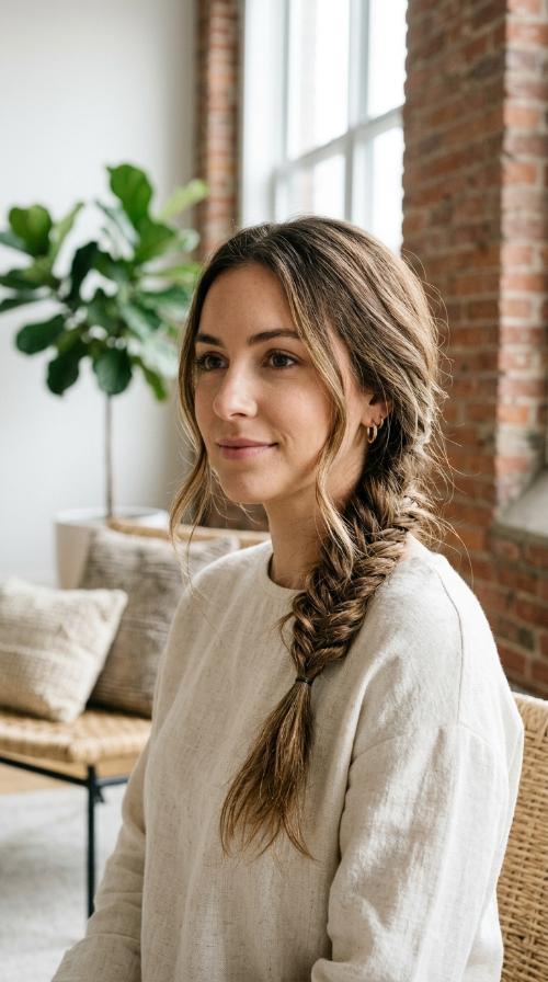 The Messy Fishtail Side Plait