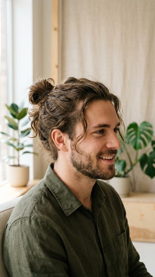 The Messy Man Bun Transition