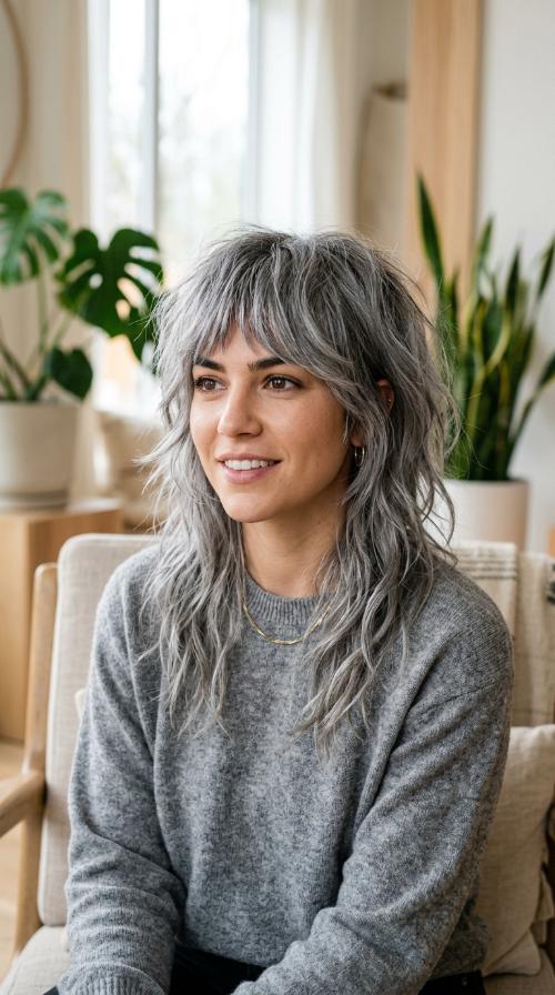 The Messy Metallic Wolf Cut