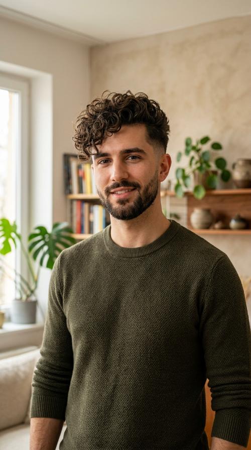 The Mid-Length Curly Undercut