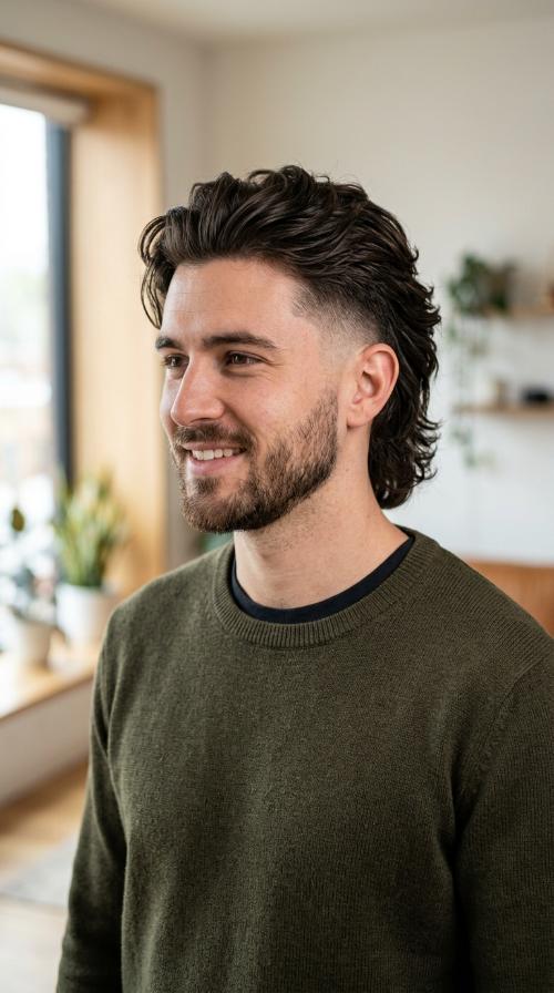 The Modern Mullet with Burst Fade