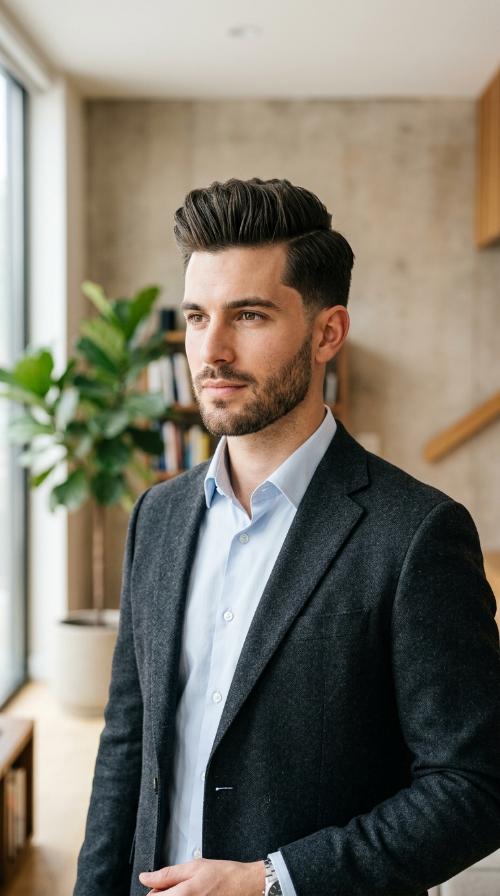 The Modern Quiff with Sharp Edges