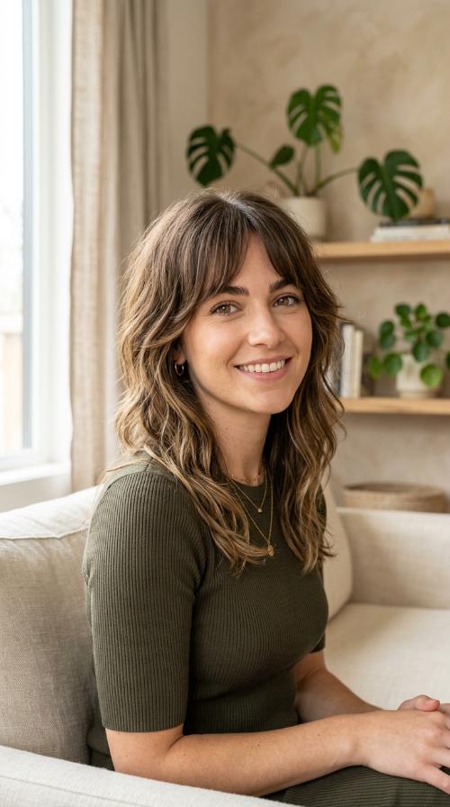 The Modern Shag with Curtain Bangs