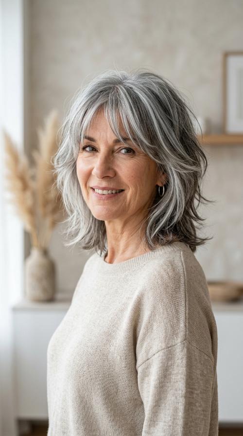 The Modern Shag with Silver Highlights