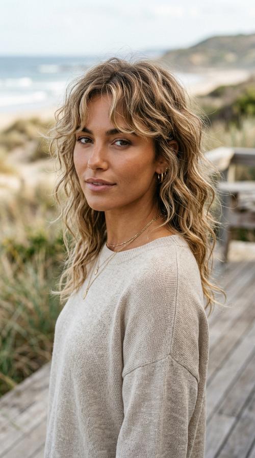 The Modern Wavy Mullet Hybrid