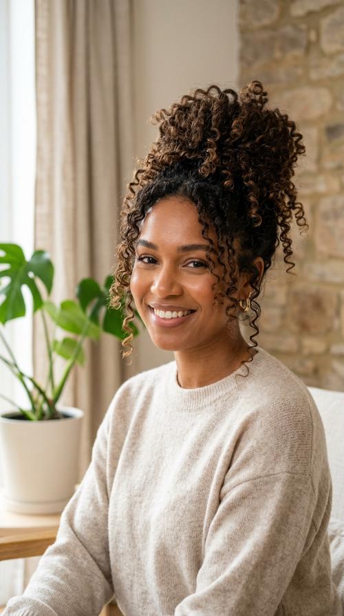 The Pineapple Updo with Tendrils