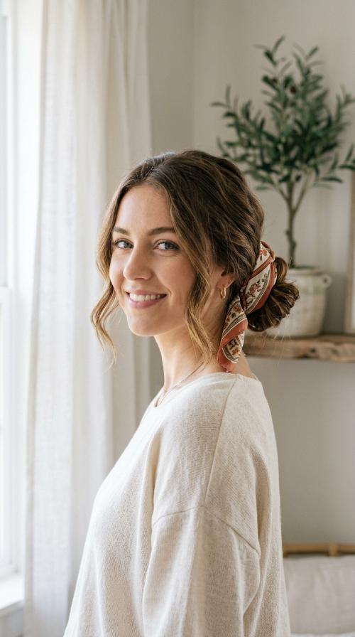 The Scarf-Wrapped Bun