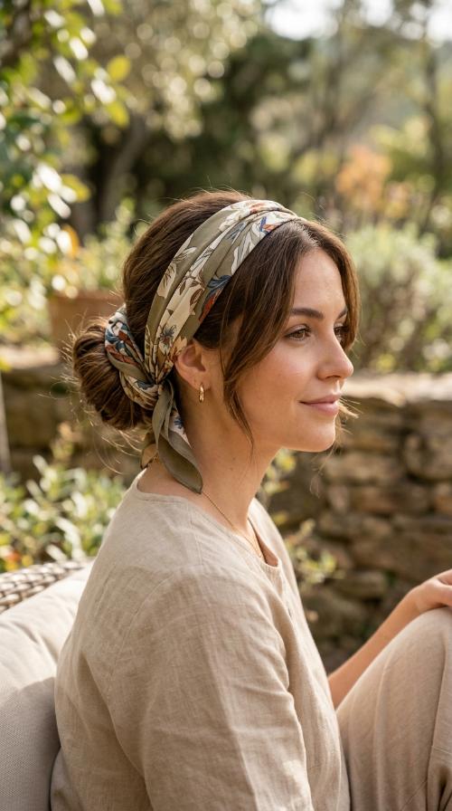 The Scarf-Wrapped Bun