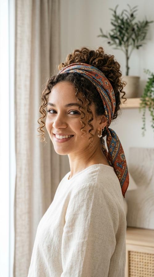 The Scarf-Wrapped Updo