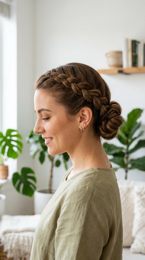 The Side-Braided Low Bun