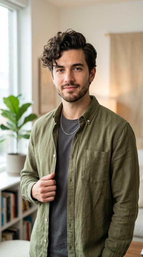The Side-Parted Curly Quiff