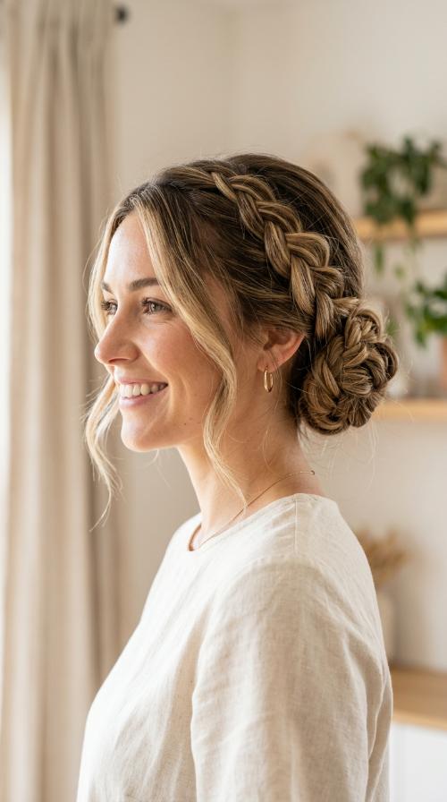 The Side-Swept Braided Bun