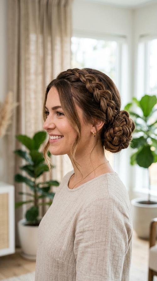 The Side-Swept Braided Bun