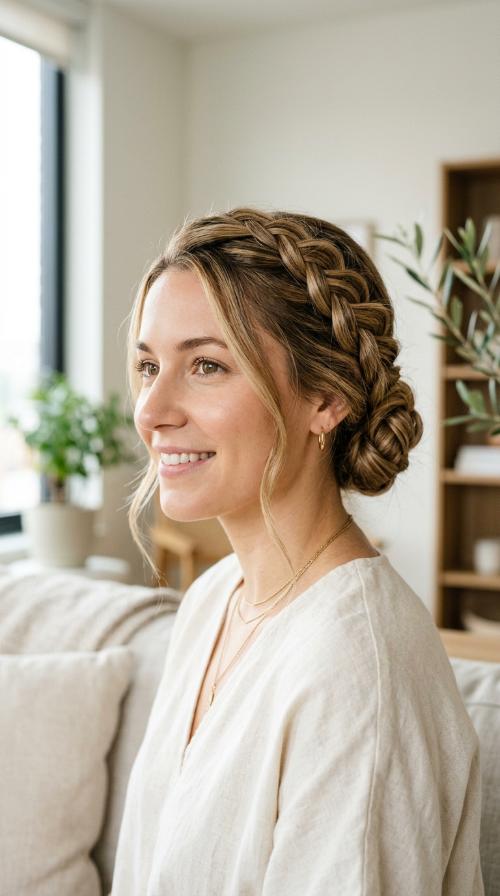 The Side-Swept Braided Updo