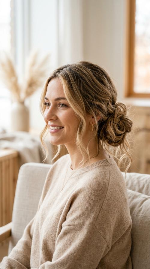 The Side-Swept Messy Bun