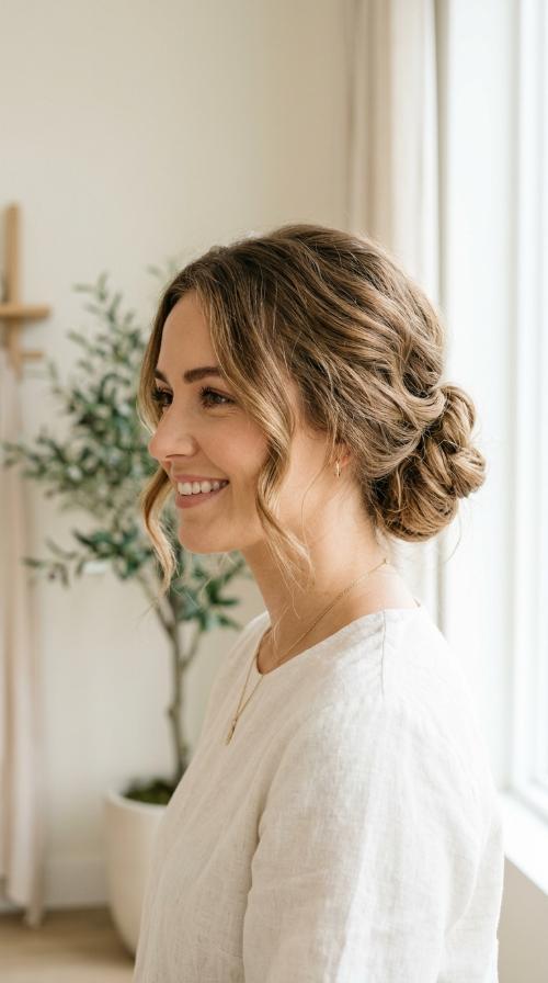 The Side-Swept Messy Roll