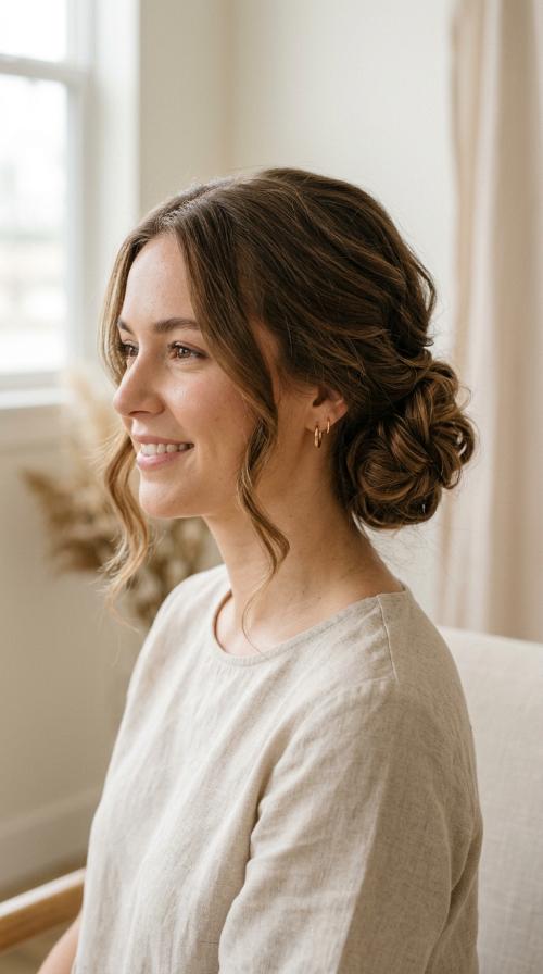 The Side-Swept Romantic Bun