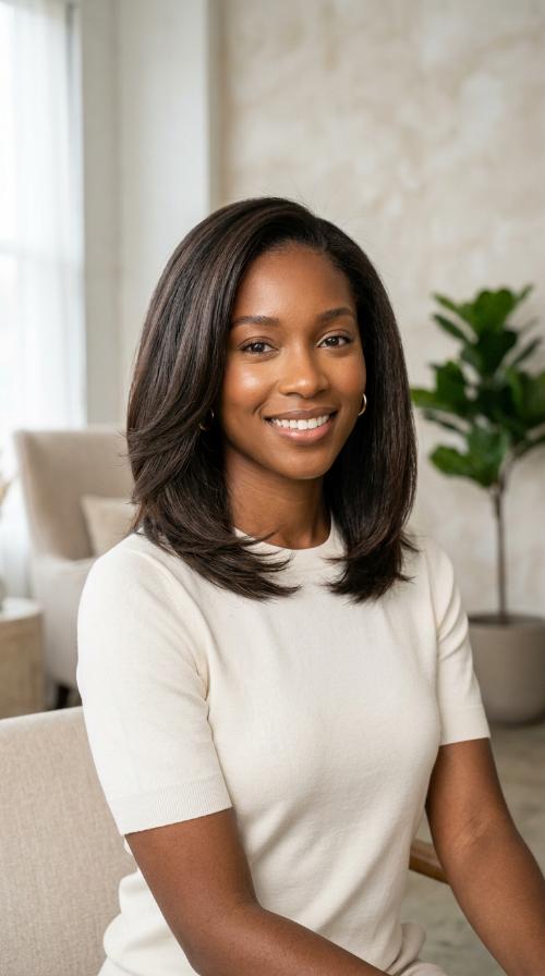 The Sleek Blown-Out Lob