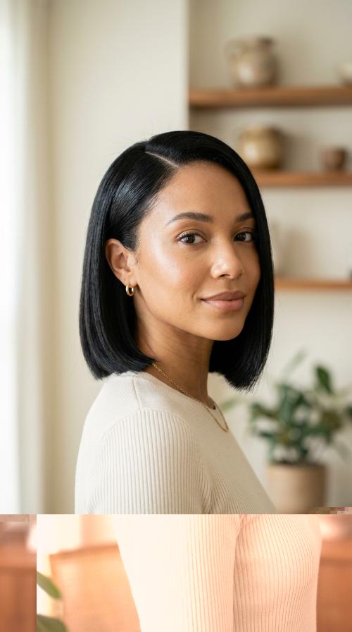 The Sleek Deep Side Part Bob