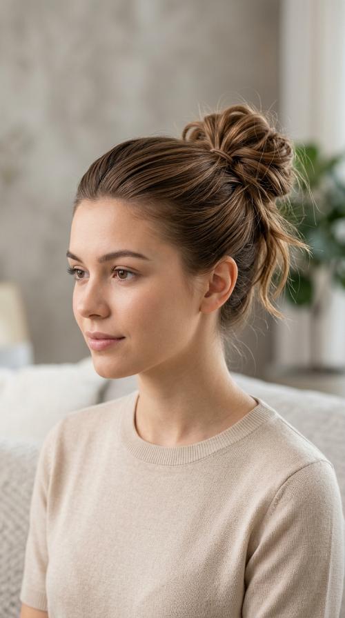 The Sleek-Front Messy Bun