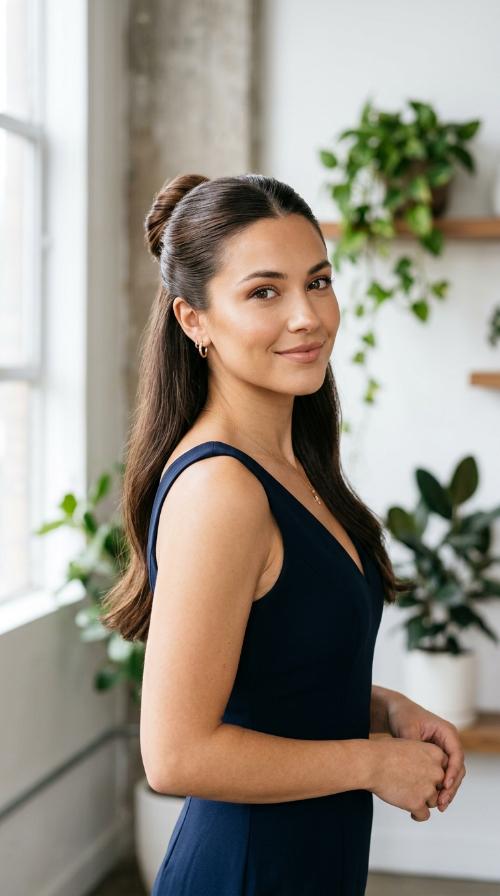 The Sleek Half-Up Knot
