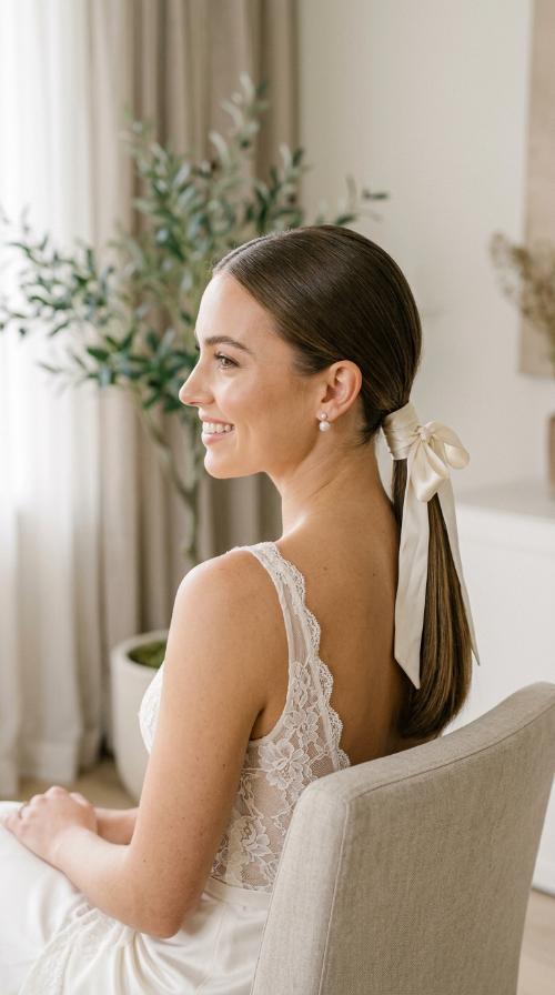 The Sleek Low Pony with Ribbon