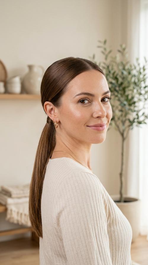 The Sleek Low Ponytail