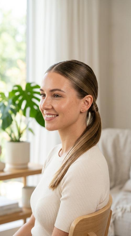 The Sleek Low Ponytail