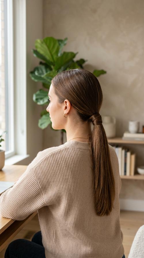 The Sleek Low Ponytail with Wrap