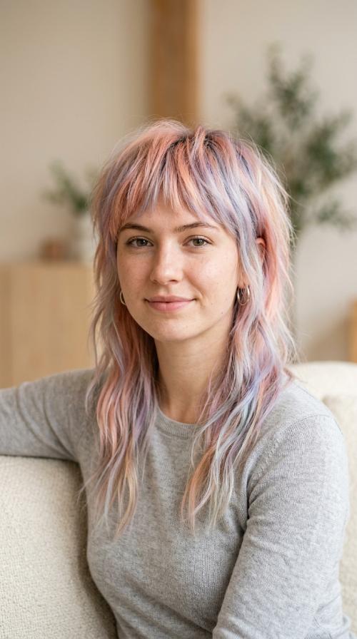 The Soft Pastel Mullet-Shag
