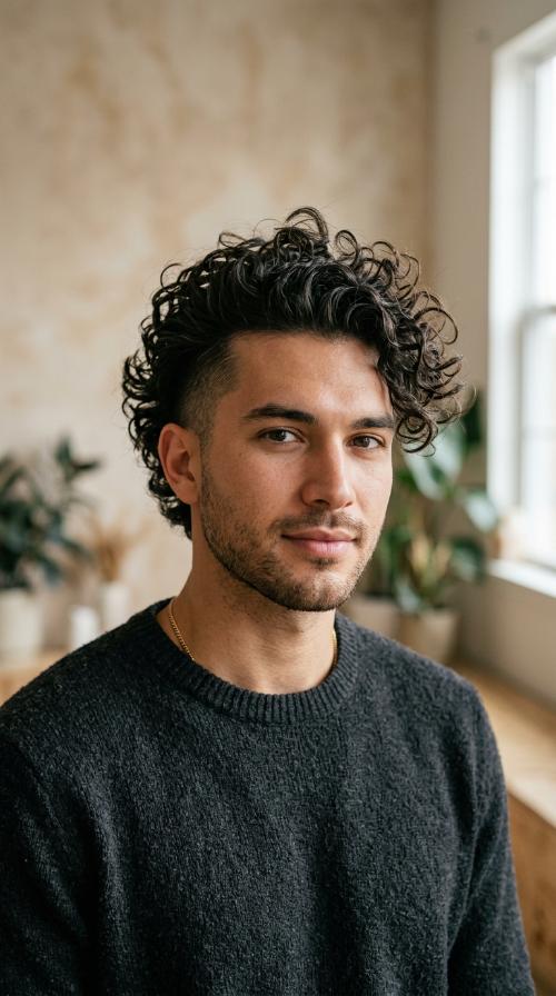 The Textured Curly Undercut