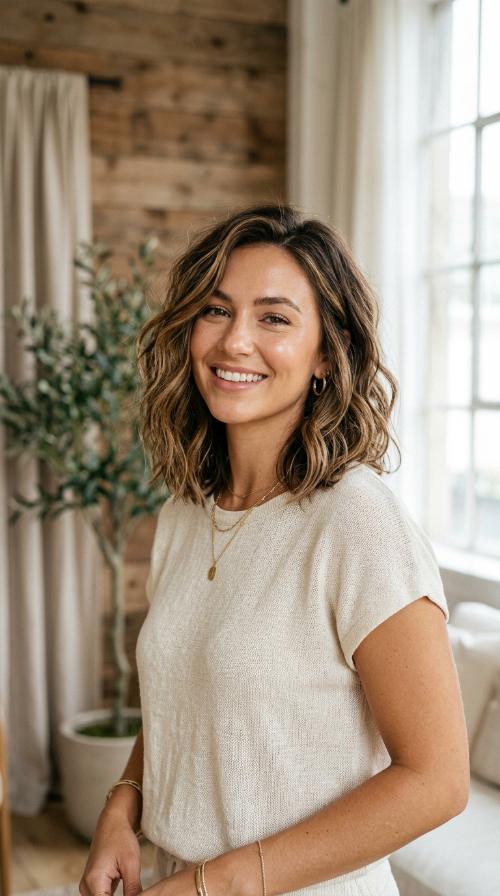 The Textured Lob with Beachy Waves