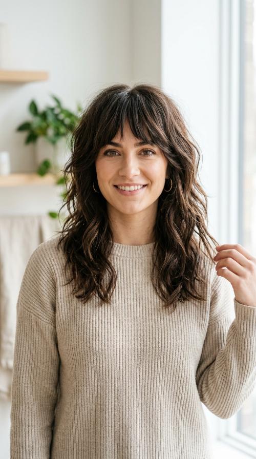 The Textured Shag with Bangs