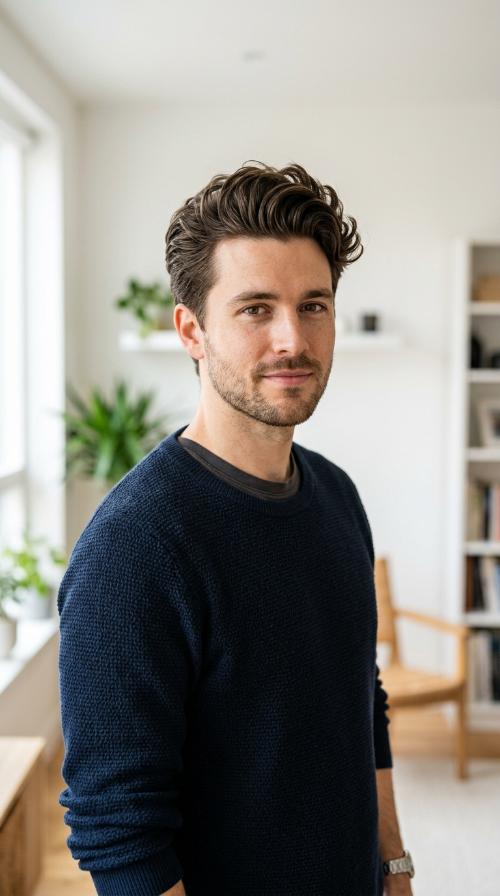The Textured Wavy Pompadour