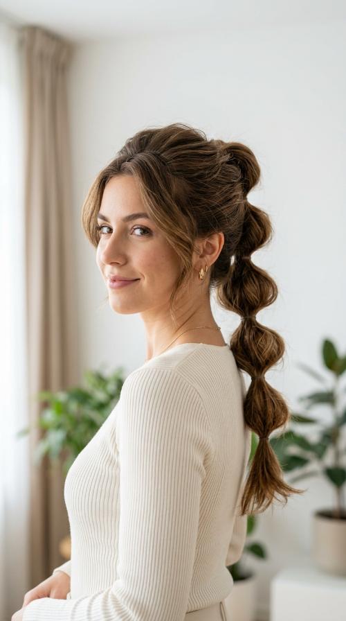 The Voluminous Bubble Ponytail